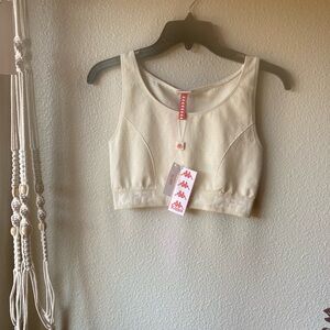 Kappa Off-White Sleeveless Sport Bra